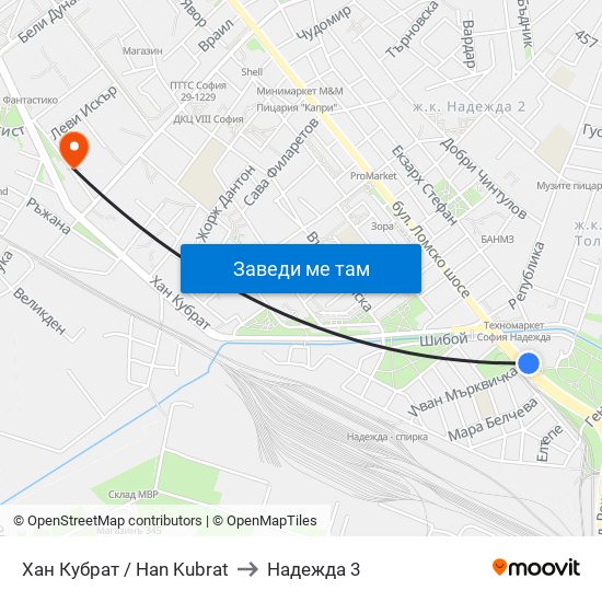 Хан Кубрат / Han Kubrat to Надежда 3 map