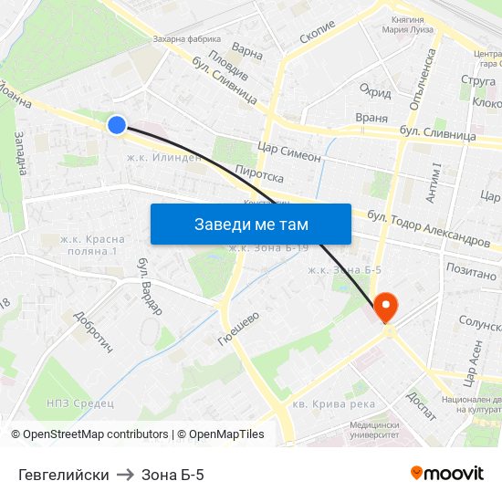 Гевгелийски to Зона Б-5 map