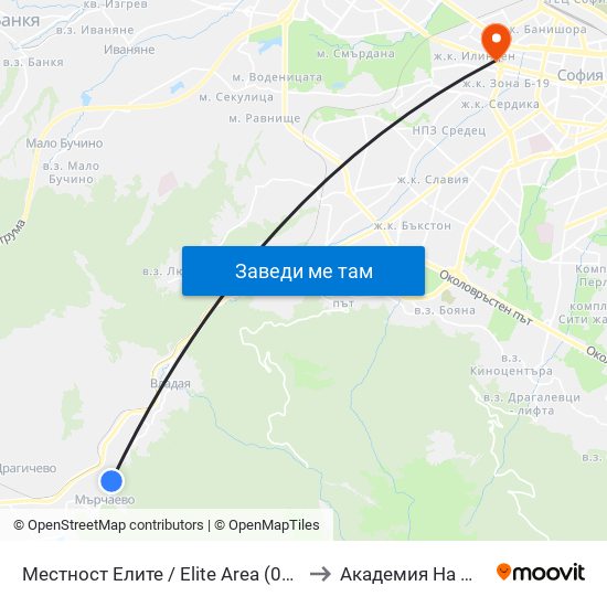 Местност Елите / Elite Area (0573) to Академия На Мвр map