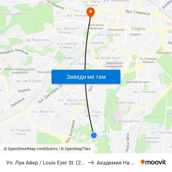 Ул. Луи Айер / Louis Eyer St. (2035) to Академия На Мвр map