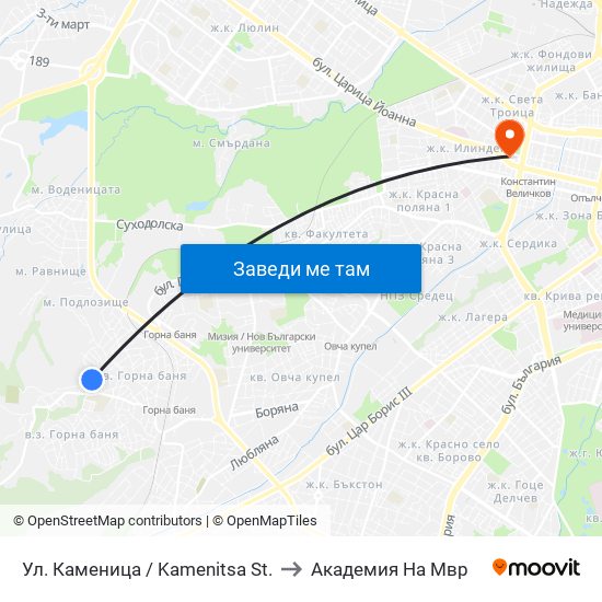 Ул. Каменица / Kamenitsa St. to Академия На Мвр map