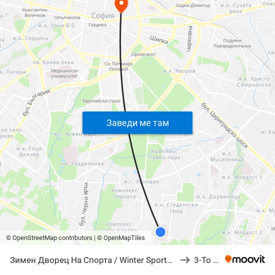 Зимен Дворец На Спорта / Winter Sports Palace (0742) to 3-То Дкц map