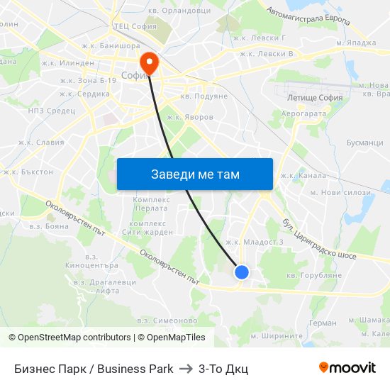 Бизнес Парк / Business Park to 3-То Дкц map