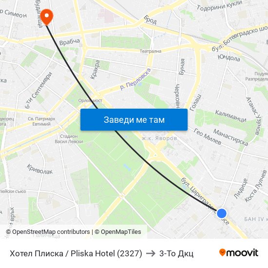 Хотел Плиска / Pliska Hotel (2327) to 3-То Дкц map