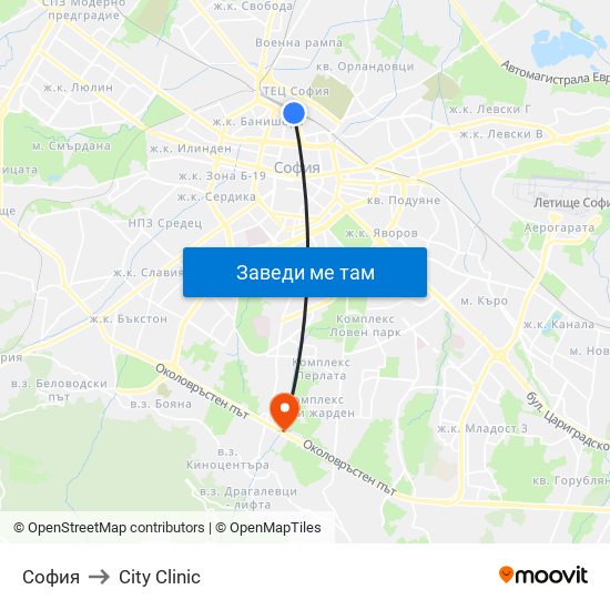 София to City Clinic map
