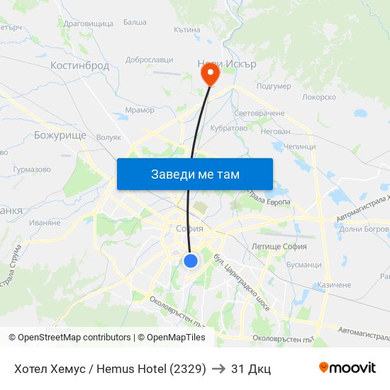 Хотел Хемус / Hemus Hotel (2329) to 31 Дкц map