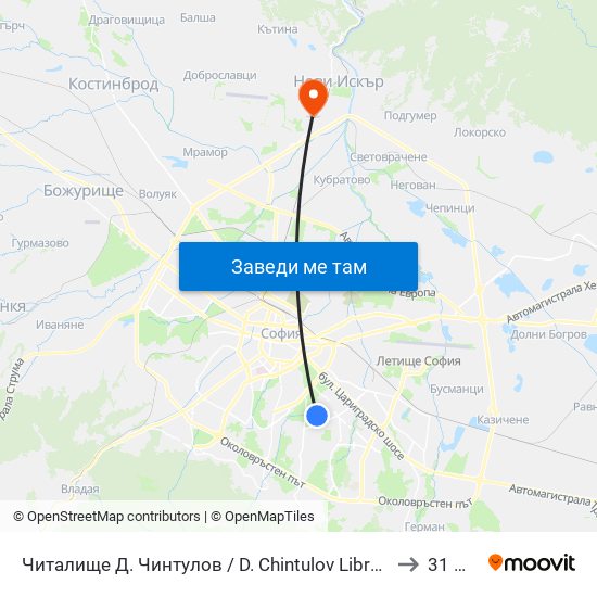 Читалище Д. Чинтулов / D. Chintulov Library (2366) to 31 Дкц map