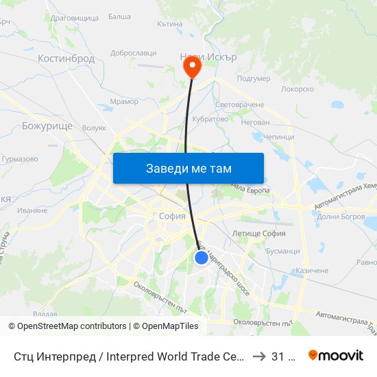 Стц Интерпред / Interpred World Trade Centre (1109) to 31 Дкц map