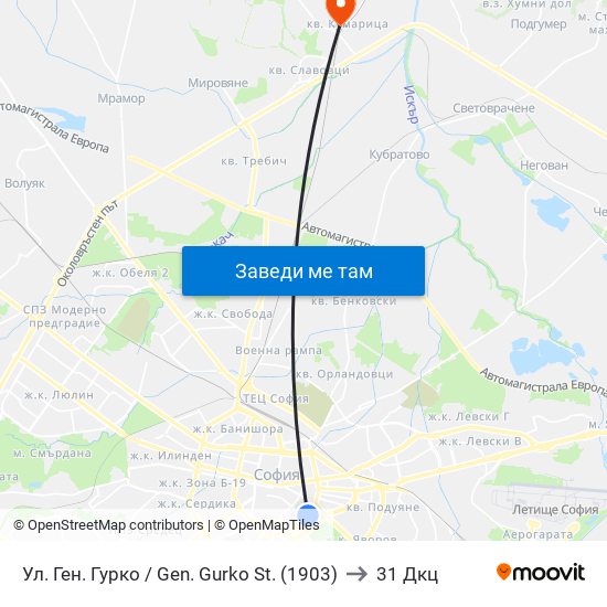 Ул. Ген. Гурко / Gen. Gurko St. (1903) to 31 Дкц map