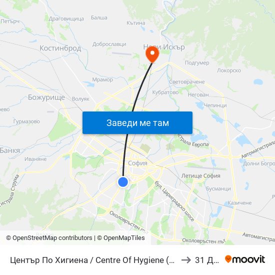 Център По Хигиена / Centre Of Hygiene (2342) to 31 Дкц map