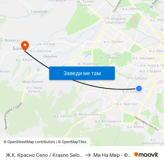Ⓜ️ Ж.К. Красно Село / Krasno Selo Qr. (0638) to Ми На Мвр - Филиал map