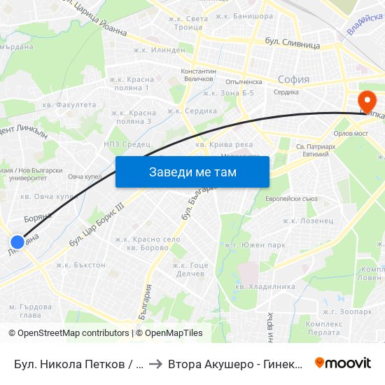 Бул. Никола Петков / Nikola Petkov Blvd. (0347) to Втора Акушеро - Гинекологична Болница Шейново map