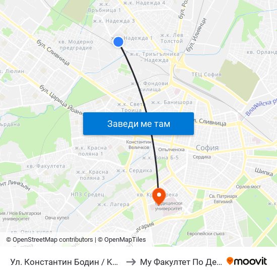 Ул. Константин Бодин / Konstantin Bodin St. (2004) to Му Факултет По Дентална Медицина map