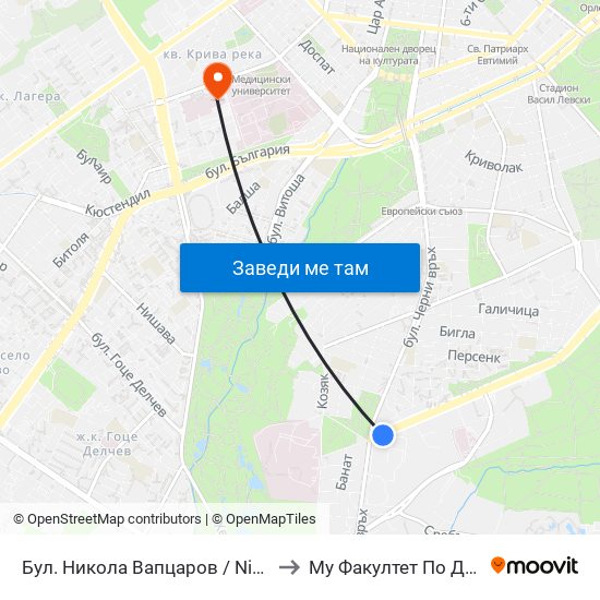 Бул. Никола Вапцаров / Nikola Vaptsarov Blvd. (0344) to Му Факултет По Дентална Медицина map