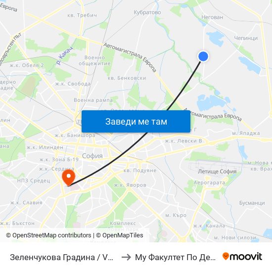 Зеленчукова Градина / Vegetable Garden (0736) to Му Факултет По Дентална Медицина map