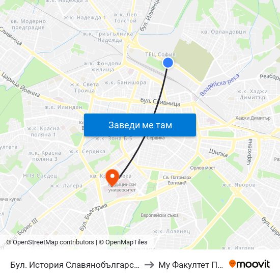 Бул. История Славянобългарска / Istoriya Slavyanobulgarska Blvd. (0066) to Му Факултет По Дентална Медицина map