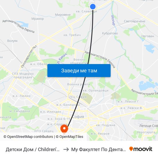Детски Дом / Children’S Home (0529) to Му Факултет По Дентална Медицина map
