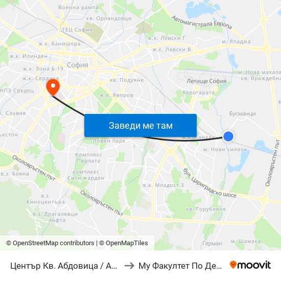 Център Кв. Абдовица / Abdovitsa Centre (2339) to Му Факултет По Дентална Медицина map