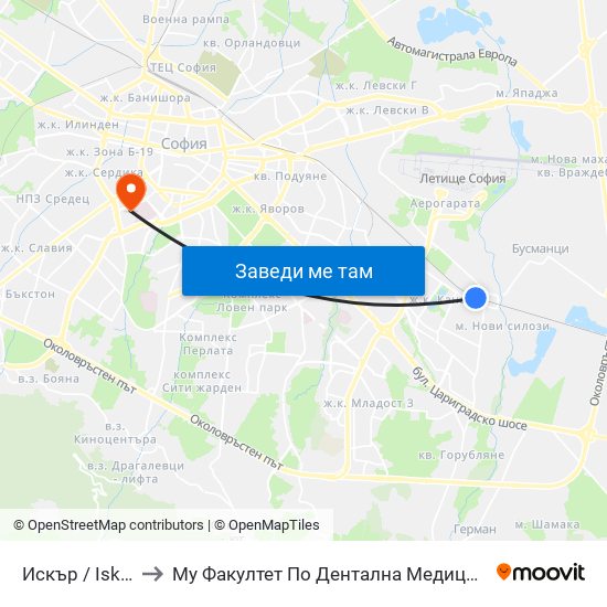 Искър / Iskar to Му Факултет По Дентална Медицина map