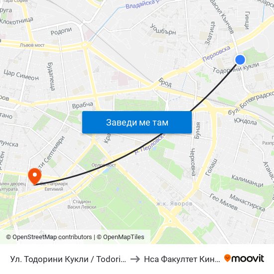 Ул. Тодорини Кукли / Todorini Kukli St. (2217) to Нса Факултет Кинезитерапия map