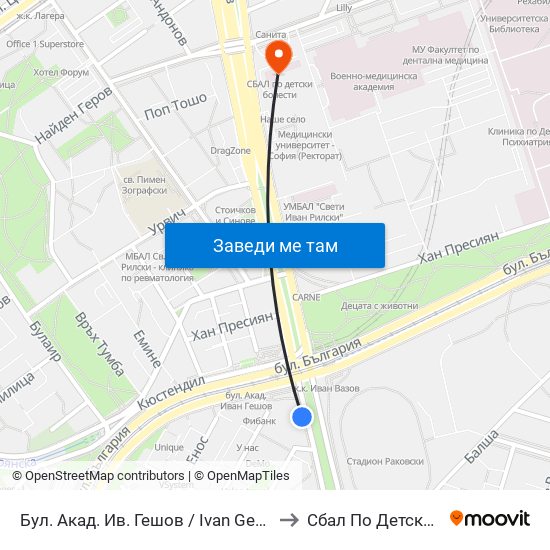 Бул. Акад. Ив. Гешов / Ivan Geshov Blvd. (0270) to Сбал По Детски Болести map