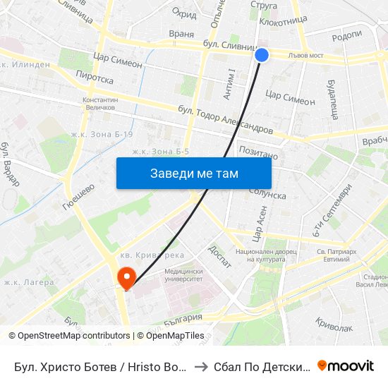 Бул. Христо Ботев / Hristo Botev Blvd. (0385) to Сбал По Детски Болести map