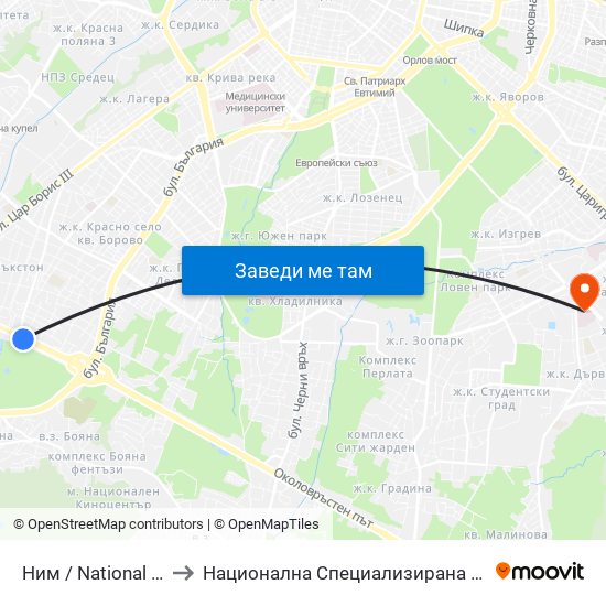Ним / National History Museum (1464) to Национална Специализирана Болница За Активно Лечение По Онкология map