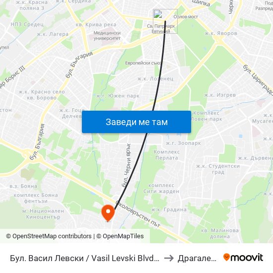 Бул. Васил Левски / Vasil Levski Blvd. (0300) to Драгалевци map