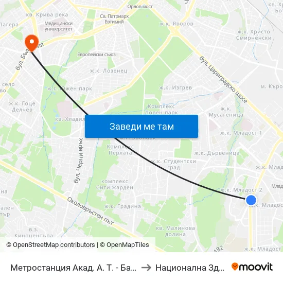 Ⓜ️ Метростанция Акад. Александър Теодоров - Балан / Akademik Aleksandar Teodorov - Balan Metro Station (1917) to Национална Здравноосигурителна Каса map