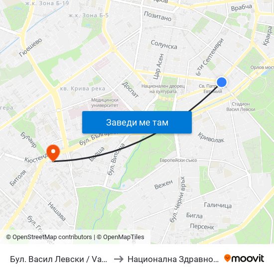 Бул. Васил Левски / Vasil Levski Blvd. (0300) to Национална Здравноосигурителна Каса map