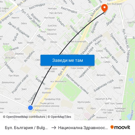 Бул. България / Bulgaria Blvd. (6564) to Национална Здравноосигурителна Каса map