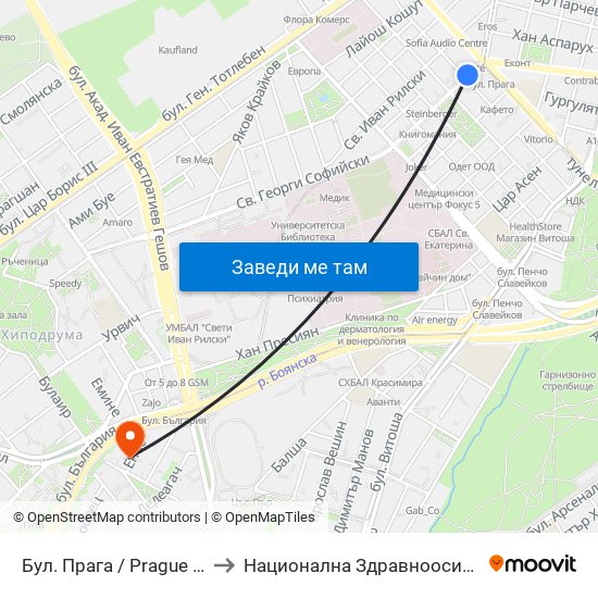 Бул. Прага / Prague Blvd. (0366) to Национална Здравноосигурителна Каса map