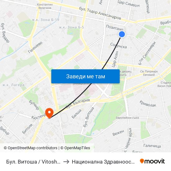 Бул. Витоша / Vitosha Blvd. (2825) to Национална Здравноосигурителна Каса map