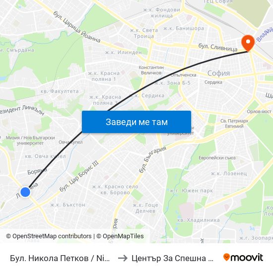 Бул. Никола Петков / Nikola Petkov Blvd. (0350) to Център За Спешна Медицинска Помощ map