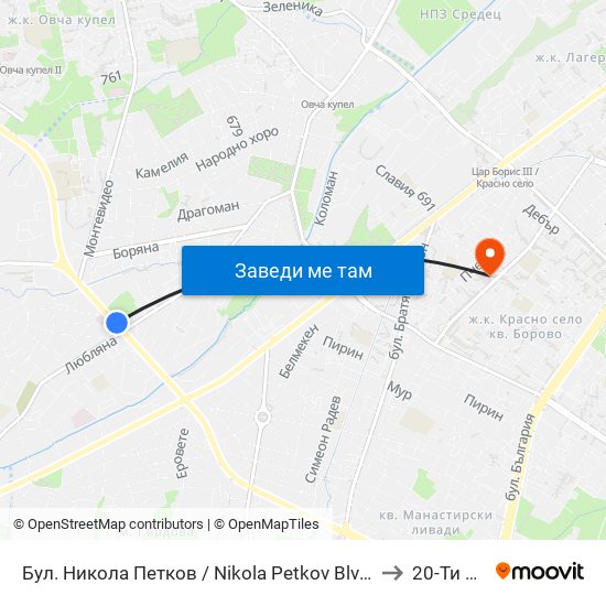 Бул. Никола Петков / Nikola Petkov Blvd. (0347) to 20-Ти Дкц map