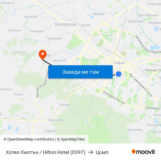 Хотел Хилтън / Hilton Hotel (0397) to Цсмп map