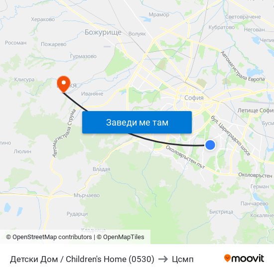 Детски Дом / Children's Home (0530) to Цсмп map