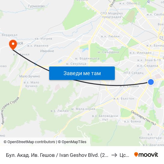 Бул. Акад. Ив. Гешов / Ivan Geshov Blvd. (2804) to Цсмп map