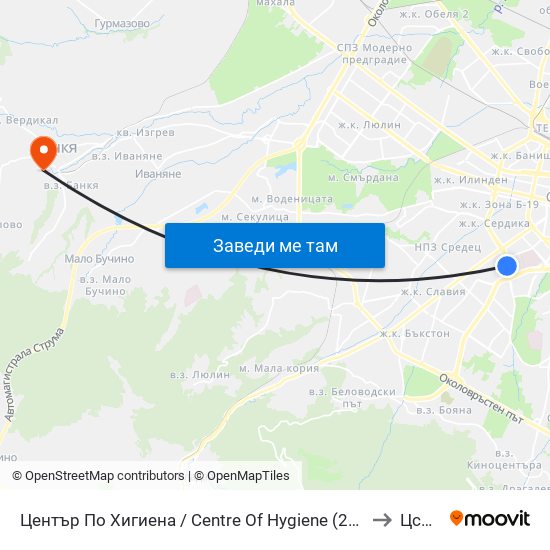 Център По Хигиена / Centre Of Hygiene (2342) to Цсмп map