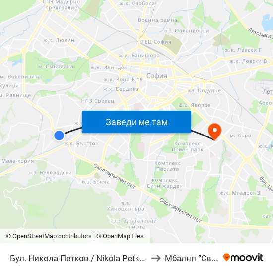 Бул. Никола Петков / Nikola Petkov Blvd. (0347) to Mбалнп “Св. Наум” map