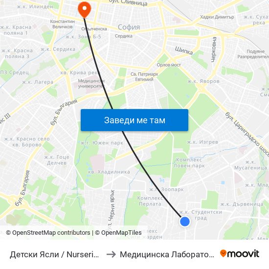 Детски Ясли / Nurseries (0534) to Медицинска Лаборатория Сана map