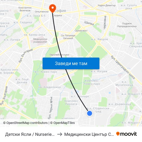 Детски Ясли / Nurseries (0534) to Медицински Център Св. Мина map