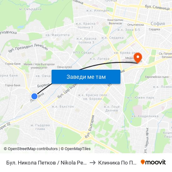 Бул. Никола Петков / Nikola Petkov Blvd. (0347) to Клиника По Педиатрия map