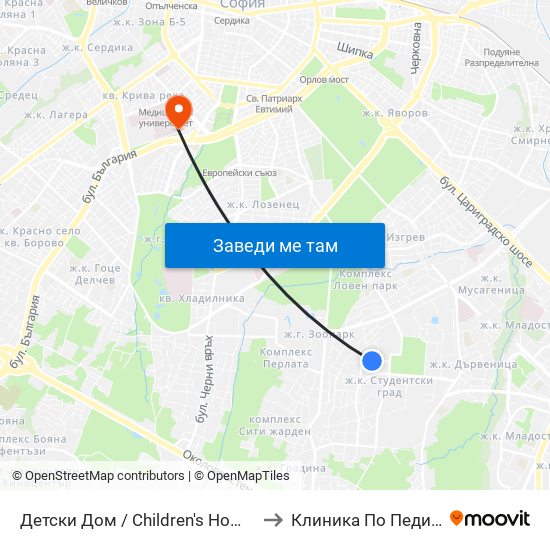 Детски Дом / Children's Home (0530) to Клиника По Педиатрия map