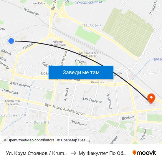 Ул. Крум Стоянов / Krum Stoyanov St. (2015) to Му Факултет По Обществено Здраве map