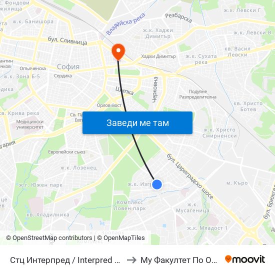 Стц Интерпред / Interpred World Trade Centre (1112) to Му Факултет По Обществено Здраве map