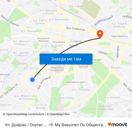 Ул. Дойран / Doyran St. (1936) to Му Факултет По Обществено Здраве map