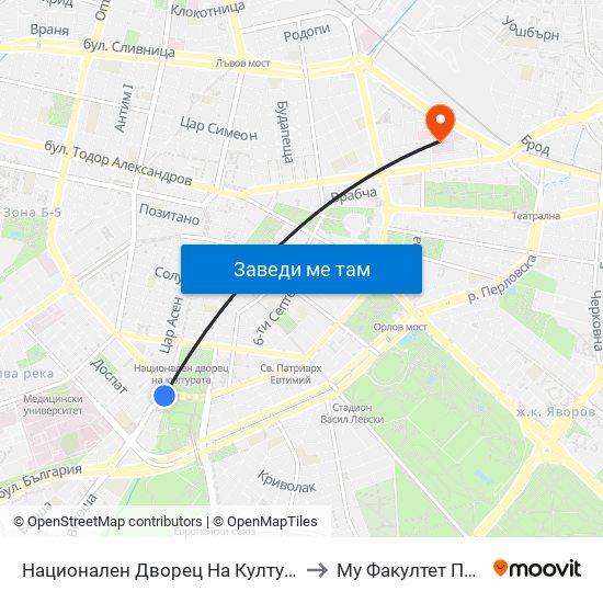 Национален Дворец На Културата / National Palace Of Culture (1134) to Му Факултет По Обществено Здраве map