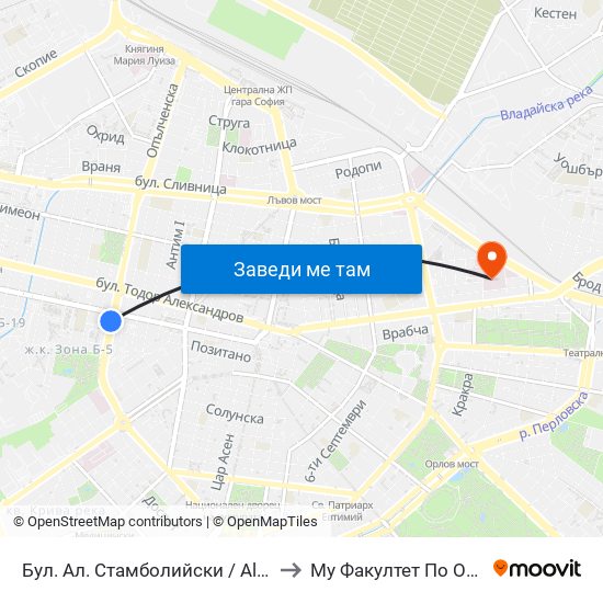 Бул. Ал. Стамболийски / Al. Stamboliyski Blvd. (0283) to Му Факултет По Обществено Здраве map
