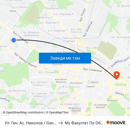 Ул. Ген. Ас. Николов / Gen. As. Nikolov St. (1891) to Му Факултет По Обществено Здраве map